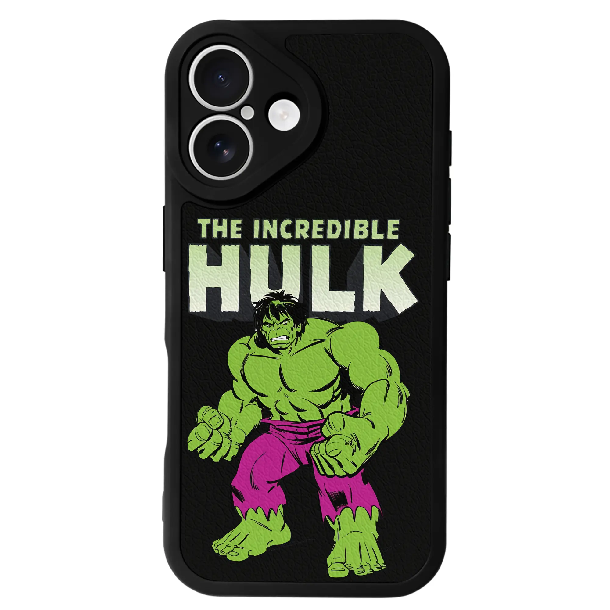 アベンジャーズ (Avenjāzu) グッズ ハルク（Hulk） - IPhone 16シリーズ対応 ・ シリコンスマホケース ・ レザー調 ・ 高精度フィット ・ 耐衝撃 ・ ワイヤレス充電対応 ・ 精密カット